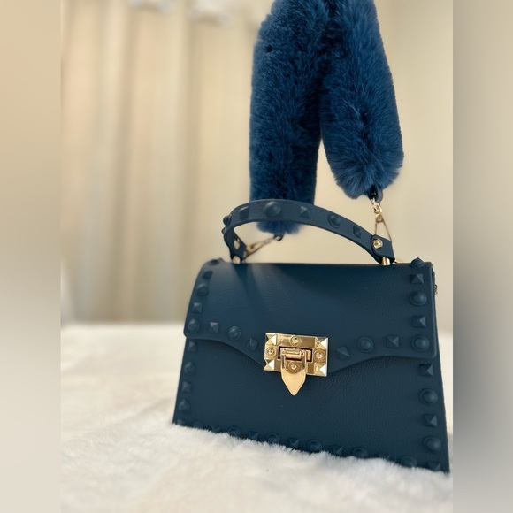 Navy Jelly Hand Bag purse - Picture 4 of 14